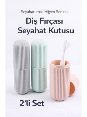 PremiumPort 2’li Diş Fırçası ve Macunu Seyahat Kutusu Seti, Taşınabilir Organizer