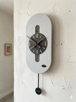 Serengeti Art Rio Ahşap Salon Duvar Saati Pilli (Ledsiz) Quartz Ultra Sessiz Mekanizma 26 cm x 70 cm