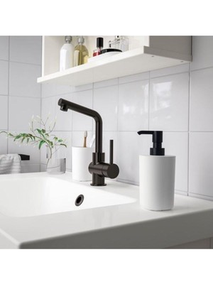 PremiumPort Şık Banyo Aksesuar Seti, Sıvı ve Katı Sabunluklar, Diş Fırçalık, 3'lü Set