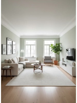 Stil 10002A Krem Halı 200X290 | Sade Düz Kadife Krem Halı