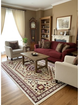 Hereke Classic 2350C Krem Kazak Geometrik Klasik Halı 200X290