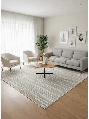 Excellence Narbe NB05 Krem Vizon Soyut Çizgi Dokulu Salon Halısı 150X220 — Doğal Desen