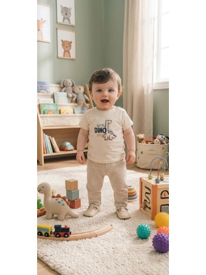 Tuffy Çizgili Patolon Dino Kısa Kollu Takım Çocuk Bebek