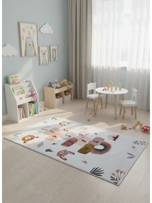 Bellino 5511 Çocuk Atlama Taşı Halısı Hayvan Figürlü 120X180