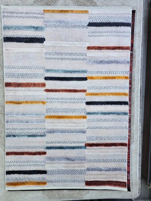 Bellino 4903 Krem Renkli Çizgili Modern Halı 160X230