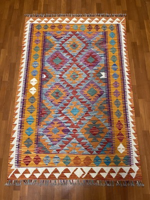 Afgan Halı El Dokuma Afgan Kilim Kök Boya Çift Taraflı Kullanım 2 Metre Kare