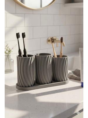 PremiumPort Şık ve Kullanışlı Modern Diş Fırçası Tutucu Seti