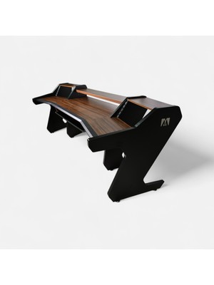 Monodesk Pro Edition Stüdyo Masası Mat Siyah & Latin Ceviz 260 Cm.