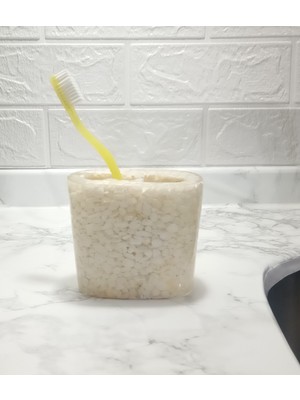PremiumPort El Yapımı Deniz Taşı Diş Fırçalığı, 400G, Banyo Seti, 10X5X9CM