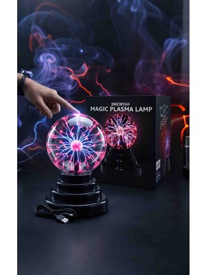 Wolawood Tesla Bobini Plazma Küre Eğitici, Öğretici Dekoratif Sihirli Top Lava Elektrik Dalgaları Büyüleyici Işık Görsel Şölen