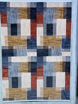 Bellino 4936 Mavi Kırmızı Patchwork Blok Halı 160X230
