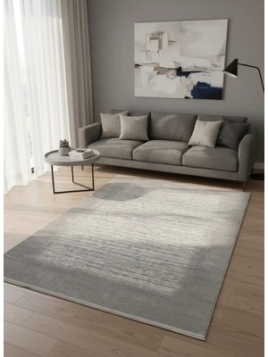 Veseo Armoni 40025A Açık Gri Açık Bej Halı 200X290 | Çizgisel Eskitme Halı
