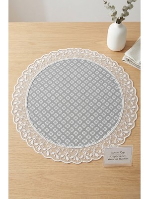 Rona Home Yuvarlak Runner - 60 cm Dekoratif Örtü Şık Masa Örtüsü Sofra Bezi