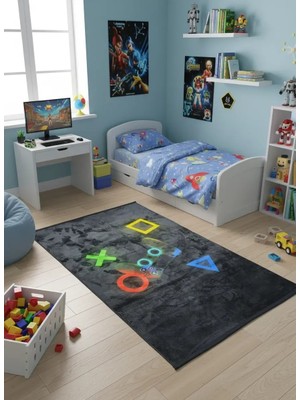 Bellino 5496 Gaming Joystick Çocuk Halısı Siyah 120X180