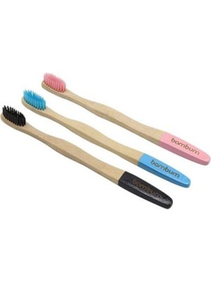 PremiumPort Doğal Bambu Diş Fırçası, Yetişkinler Için, Mavi Renkli, Sağlıklı Temizlik