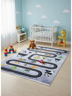 Bellino 5489 Çocuk Oyun Halısı Hayvan Yolu Temalı 120X180