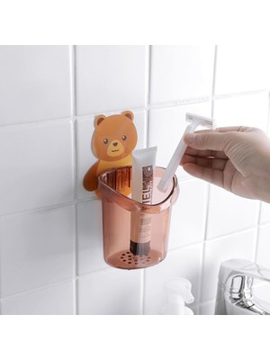 PremiumPort Sevimli Ayıcık Desenli Kendinden Yapışkanlı Banyo Organizeri