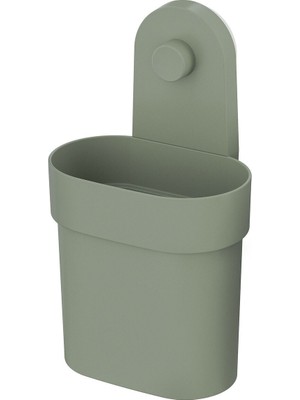 PremiumPort Gri-Yeşil 10 cm Vantuzlu Çok Amaçlı Kutu, Pratik ve Şık Tasarım