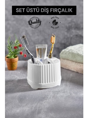 PremiumPort Pratik Diş Fırçası ve Macun Seti, 5 Bölmeli Organizer ile Şıklık