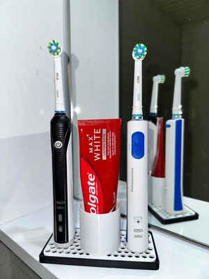 PremiumPort Şarjlı Diş Fırçası Tutucu Seti, Banyo Düzenleyici, Pratik ve Şık Tasarım