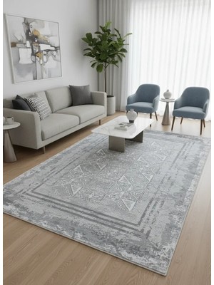 Sevimli Avanos AK082 Açık Gri Eskitme Efektli Floş Halı 200X290