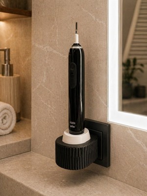 PremiumPort Siyah Elektronik Diş Fırçası Şarj Standı ve Tutucu (Adaptör Hariç)