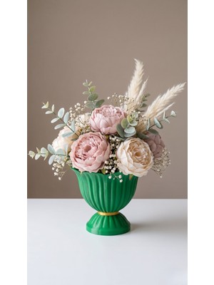 End Design Studio Flora Kase Vazo – Dekoratif Masaüstü Obje 15X17CM (Çiçekler Dahil Değildir)