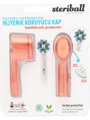 PremiumPort Şarjlı ve Pilli Diş Fırçaları Için Hijyenik Koruma Kabı, 2'li Turuncu Set