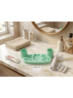 PremiumPort Şarjlı Diş Fırçası Standı, Yedek Uç, Şarj Ünitesi ve Diş Macunu Haznesi