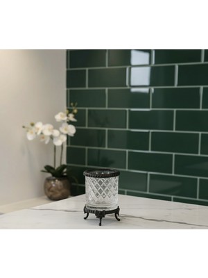 PremiumPort Şık Metal Çerçeveli Cam Diş Fırçalığı, Modern ve Zarif Tasarım