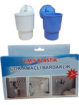 PremiumPort Çiftli Çok Amaçlı Plastik Bardaklık, Banyo, Mutfak ve Ofis Için