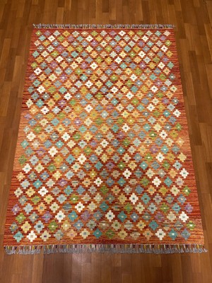 Afgan Halı El Dokuma Afgan Kilim Kök Boya Çift Taraflı Kullanım 2 Metre Kare