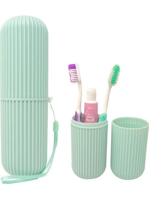 PremiumPort Yeşil Çok Amaçlı Seyahat Diş Fırçası ve Makyaj Saklama Kutusu