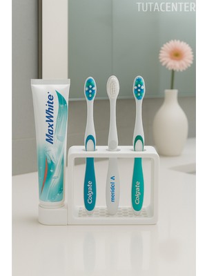 PremiumPort Lavabo Üstü Diş Fırçalık ve Macunluk Seti, Pratik ve Şık Tasarım