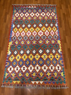 Afgan Halı El Dokuma Afgan Kilim Kök Boya Çift Taraflı Kullanım 2.5 Metre Kare