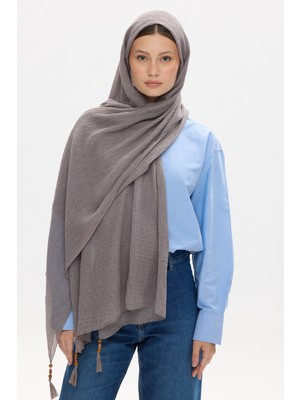 Lavin Scarfs Modal Krinkıl Müslin Antrasit Şal