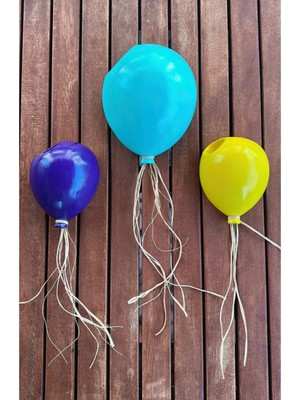 Handmade Ham Dekoratif Obje Kendin Yap Serisi Duvar Aksesuarı Balon Saksı Ham Tekli 2li Satıştadır 2 BOY18 cm VE13 cm