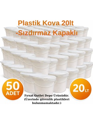 Bucuks Sızdırmaz Kapaklı Plastik Kova 20LT x 50 Adet (Outlet)