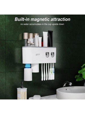 PremiumPort Pratik Duvara Monte Diş Fırçası ve Macun Tutucu, Banyo Düzeni