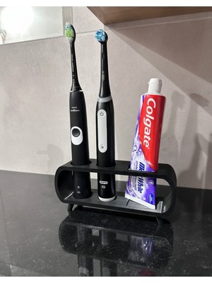 PremiumPort Modern Ayaklı Banyo Düzenleyici, Diş Macunu ve Fırça Standı