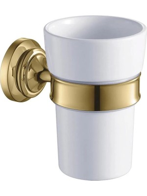 PremiumPort Altın Renkli Vintage Tarz Diş Fırçalık, Şık ve Zarif Tasarım