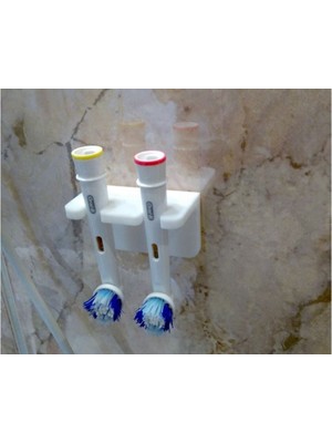 PremiumPort Ooral Be 2 Li Duvar Tipi Fırça Tutucu, 3m Bant ile Kolay Montaj