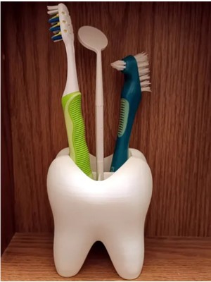 PremiumPort Şirin Diş Figürlü 3D Dış Fırçalık ve Kalemlik Organizer
