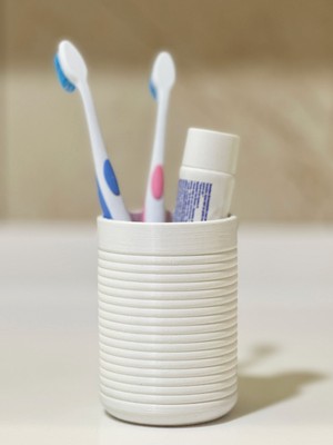 PremiumPort Şık Beyaz Banyo Düzenleyici, 10CM, Diş Fırçalık, Modern Tasarım
