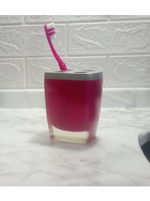PremiumPort Renkli 8X4X11CM Banyo Diş Fırçalık, Poliresin, Pratik ve Şık Tasarım