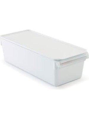 PremiumPort Banyo ve Mutfak Için Şık Kapaklı Düzenleyici Raf, Beyaz Renkli, 360X150X100 mm