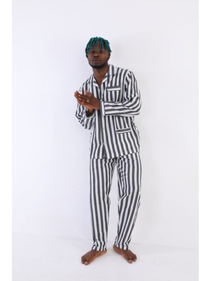 Zenvia Kocabey 4007 Uzun Kol Çizgili Gaffur Erkek Pijama Takım
