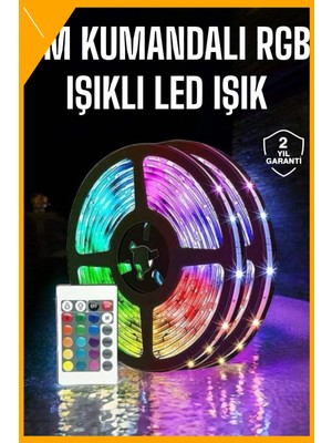 Esplendor Rgb Kumandalı Şerit LED 5 Metre Güç Adaptörlü Renk Değiştiren