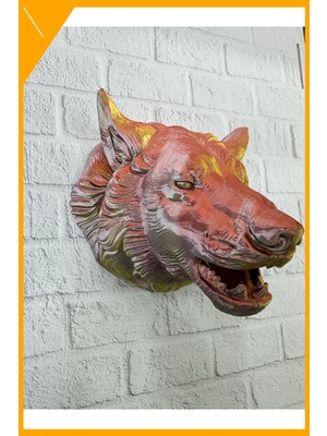 Esplendor Duvara Asılabilir Kurt Figürlü Dekoratif Gold Heykel 25X19 cm