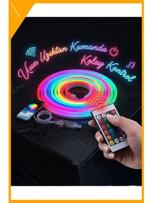 Esplendor 3 Metre Neon LED Şerit Işık Rgb Akıllı Kumanda Telefon Kontrollü USB